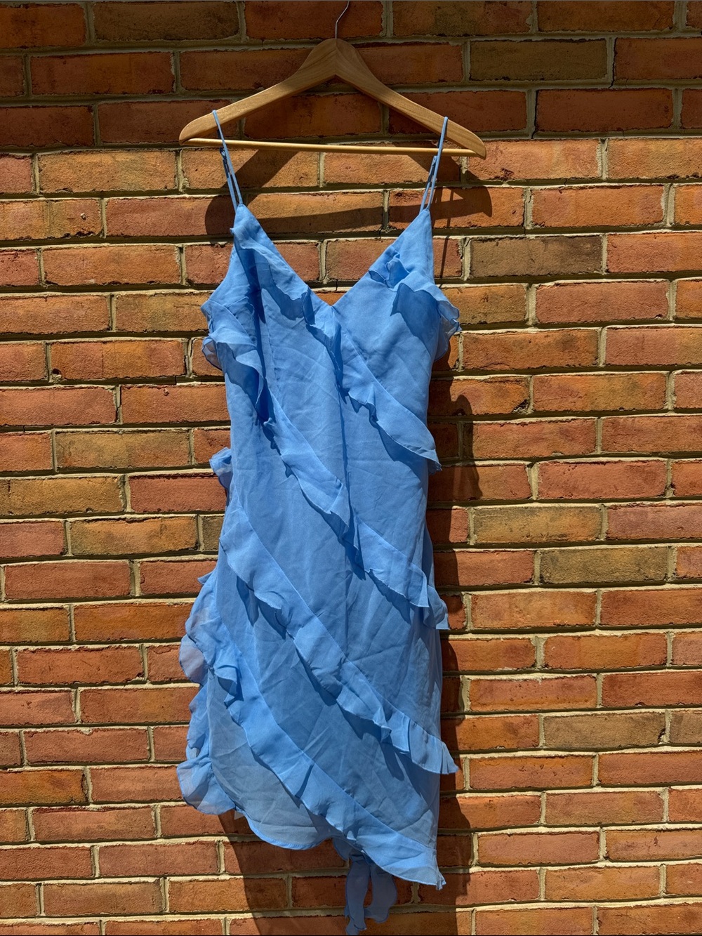 Abercrombie & Fitch NWT. Light Blue Ruffle Slip Dress - Women